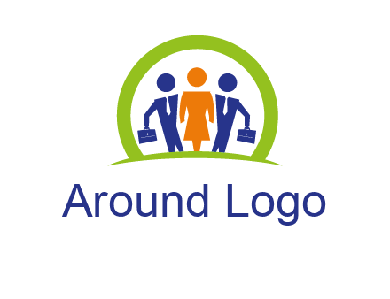 business people in circle HR logo