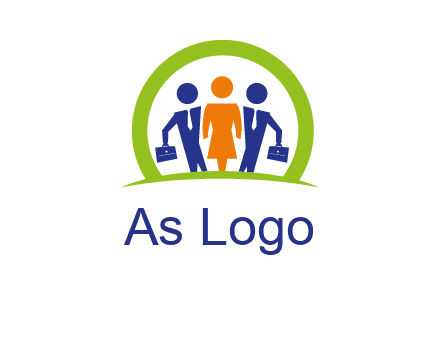 business people in circle HR logo