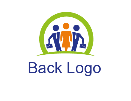 business people in circle HR logo