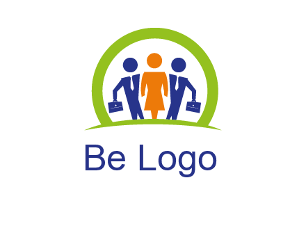 business people in circle HR logo