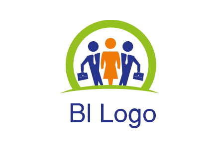 business people in circle HR logo