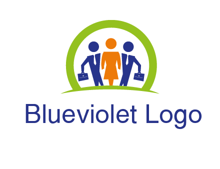 business people in circle HR logo