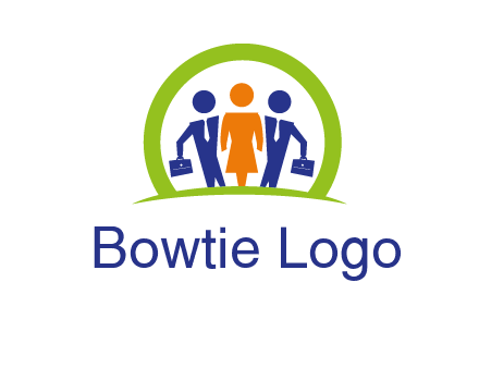 business people in circle HR logo