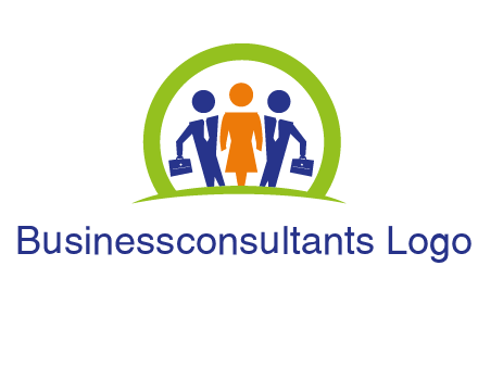 business people in circle HR logo