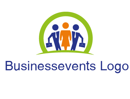 business people in circle HR logo