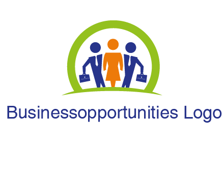 business people in circle HR logo