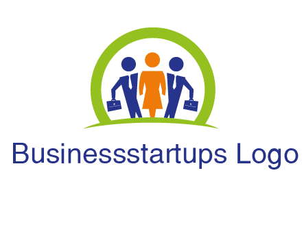 business people in circle HR logo