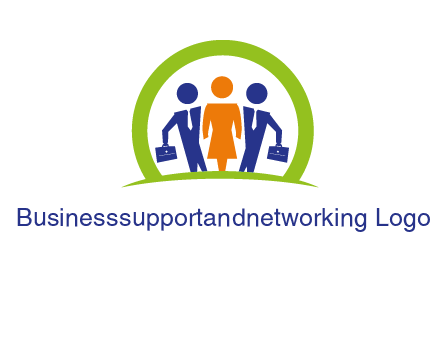 business people in circle HR logo