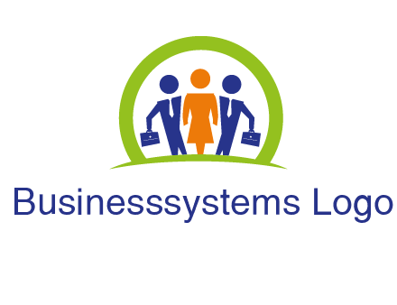 business people in circle HR logo