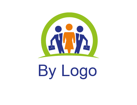 business people in circle HR logo