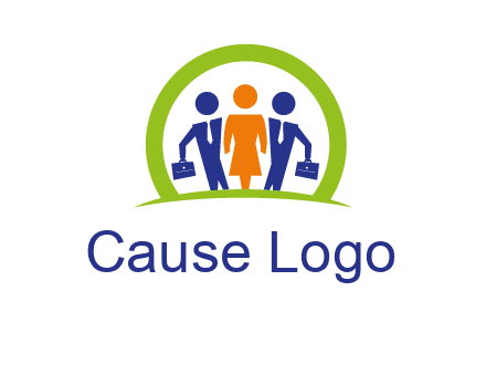 business people in circle HR logo