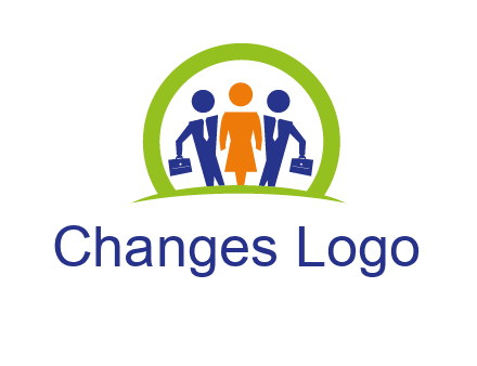business people in circle HR logo