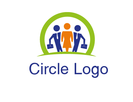 business people in circle HR logo