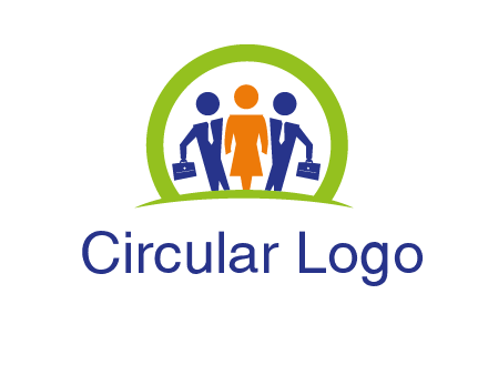 business people in circle HR logo