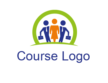 business people in circle HR logo