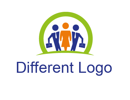 business people in circle HR logo