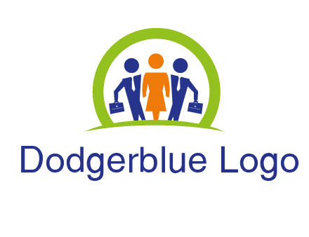 business people in circle HR logo
