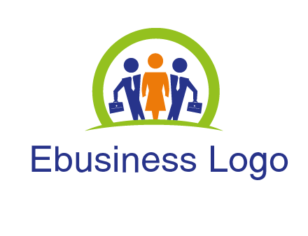 business people in circle HR logo