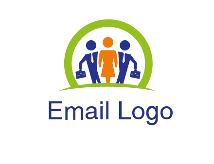 business people in circle HR logo