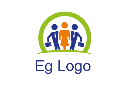 business people in circle HR logo