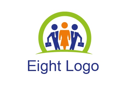 business people in circle HR logo