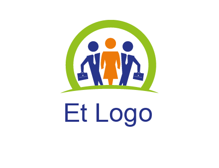 business people in circle HR logo
