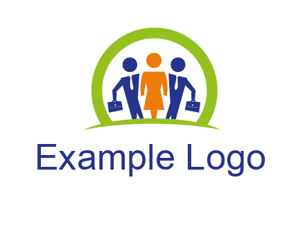 business people in circle HR logo