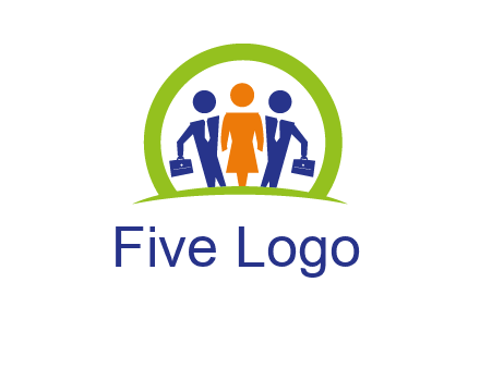 business people in circle HR logo