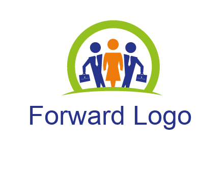 business people in circle HR logo