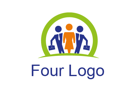 business people in circle HR logo