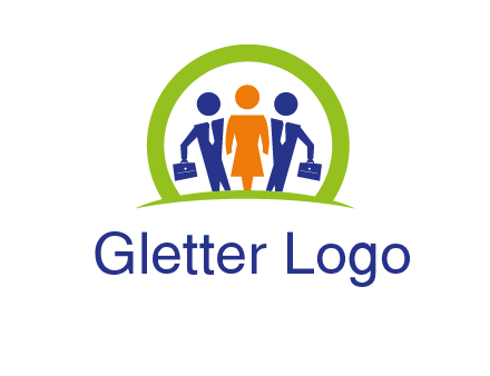 business people in circle HR logo