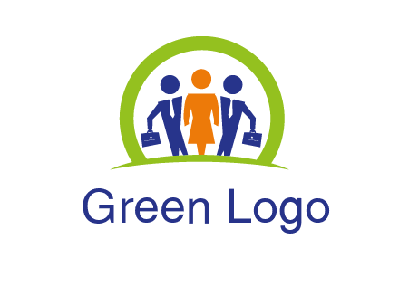 business people in circle HR logo