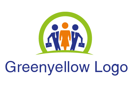 business people in circle HR logo