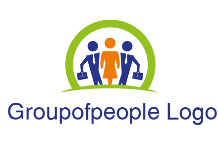 business people in circle HR logo