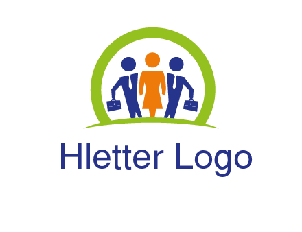 business people in circle HR logo