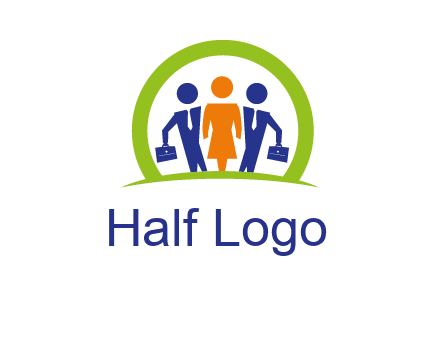 business people in circle HR logo