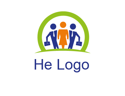 business people in circle HR logo
