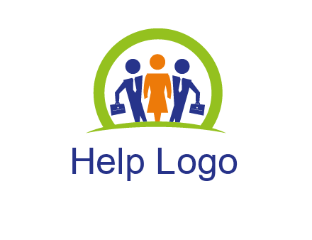 business people in circle HR logo