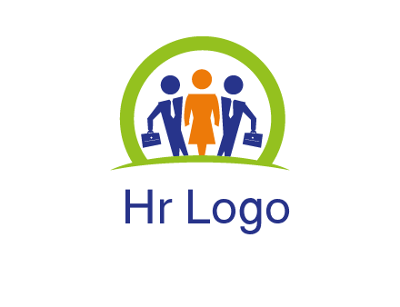business people in circle HR logo