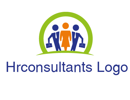 business people in circle HR logo