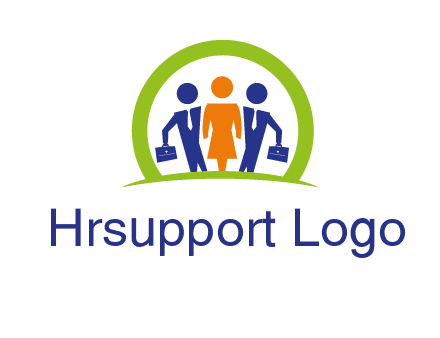 business people in circle HR logo