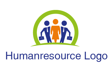 business people in circle HR logo
