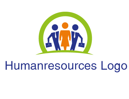 business people in circle HR logo