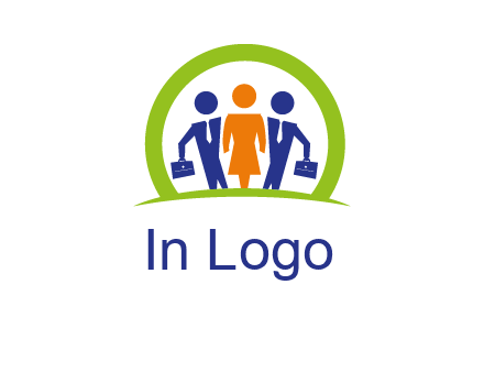 business people in circle HR logo