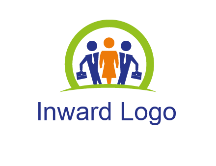 business people in circle HR logo