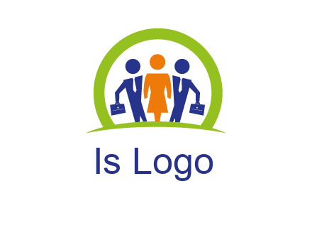 business people in circle HR logo