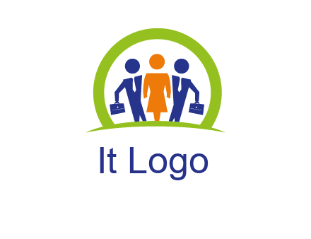 business people in circle HR logo