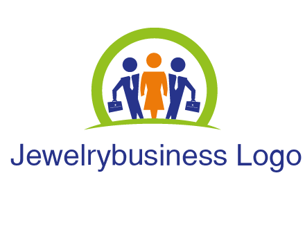 business people in circle HR logo