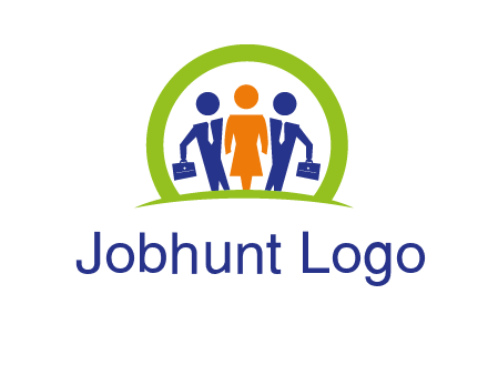 business people in circle HR logo