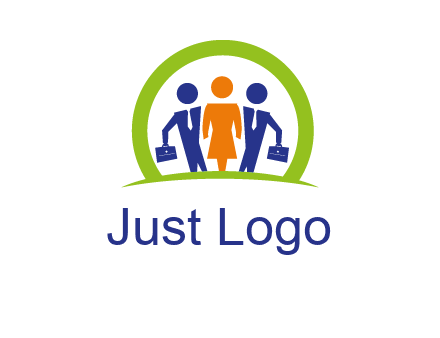 business people in circle HR logo